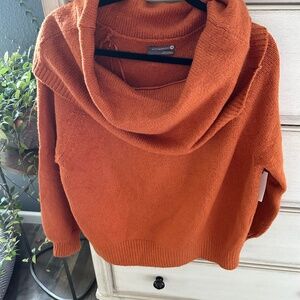 Gorgeous New With Tags Orange Cowl Neck Sweater Womens Soft Anthropologie Large
